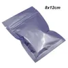 Violet 200pcs / lot 8x12cm papier d'aluminium brillant réutilisable stockage des aliments sacs d'épicerie refermables feuille de mylar auto-scellant pochette d'emballage de qualité alimentaire