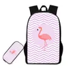 Skolväskor med penna Väska 2 st Set Animal Flamingo Designer Ryggsäckar för studenter Bagpack Unisex Bookbag Kvinnors ryggsäck Rugzak