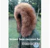 女性のフェックスフォックスアライグマの毛皮の襟ダウンコートオーバーコートフード付き襟冬厚い暖かいマフラースカーフキッズフェイク毛皮カラー002 S18101904