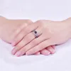 Yhamni 100% solide 925 Sterling Silver Ring Purple Color Cubic Zirconia Ring Fashion Wedding Rings Gift voor vrouwen ZR809337D