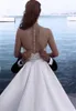 Abito da sposa in due pezzi Said Mhamad con collo gioiello e applicazioni in pizzo, abito da sposa a maniche lunghe a trapezio, abiti da sposa economici taglie forti