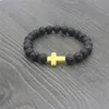 Jesus Cross Yoga Lava brins de perles Bracelet diffuseur d'huiles essentielles Bijoux de mode femmes bracelets pour hommes volonté et cadeau de sable 320194