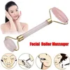 Pink Quartz Facial Relaxation Slimming Tool/rose quartz Roller Massager For Face jade massage stone Double Head Massage Roller