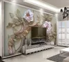 カスタム3D壁画の壁紙エンボス加工の古典的なヨーロッパの3D壁の壁画3 Dリビングルームの寝室の背景の壁nonwoven壁紙
