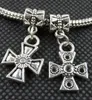 100pcs / lot mixed cross charms big hole pärlor dangle charms för smycken som gör fynd