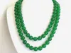 Lång 32quot 8mm naturlig grön jade runda pärlor ädelstenar halsband7916255