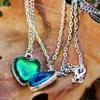 Fancy Color Change Moor Heart Hals Halskette Bset Womens Geschenk Choker Metar Kette Halsketten zum Verkauf