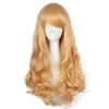 Longue vague Cosplay perruque noir violet rose ruban gris blond blanc Orange marron 23 couleurs perruques de cheveux synthétiques