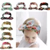 Baby Girl Bunny Ear Headbands Infant Floral Flower Print Knot Head Wrap Children Hair Accessories Rabbit ears Hairbands kids Headdress C4940