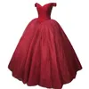 2018 nouvelles robes de Quinceanera rouges robe de bal cristaux perles volants Tulle à lacets dos robes de reconstitution historique pour les filles Q44