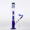 스트레이트 네이비 블루 페르시 입 유리 담배 파이프 봉 물 파이프 스크류와 돔 퍼크 Hookahs Recycler Oil Rigs 100 % Real Image