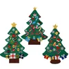 5 -stcs Fashion Diy Filt Christmas Tree with Decorations Door Wall Hanging Kids Educatief geschenk Xmas Tress ongeveer 77x100cm