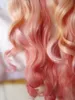 Macross F Sheryl Nome Uzun Dalgalı Işık Sarışın Pembe Rüya Ombre Saç Cosplay Peruk