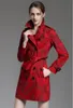 새로운 디자인! 여성 잉글랜드 영국 영국 더블 가슴 트렌치 코트/고품질 브랜드 디자이너 여성용 S-XXL B8260F310을위한 전당 겨울 트렌치