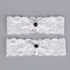 White Lace Garter Set for Bride with Crystal Rhinestone Bridal Prom Lace Gift Chic (2 Garters)