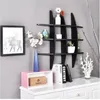 Gratis frakt Grossistkors Cross Display Wall Shelf MDF Svart Förvaringshållare Racks Home Storage Organization