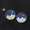 Snow Mountain Enamel Pins Gold Silver Starry Night Moon Badge Brosch Lapel Pin Denim Jeans Skjorta Väska Natur Smycken Gåva till barn