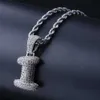 DIY hiphop sieraden koper 18 k vergulde micro-inserts CZ van 0 tot 9 Arabische nummers bubble letters hanger ketting voor mannen vrouwen paren