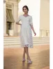 Vintage dentelle courte robe de mariée modeste avec demi-manches nouvelle arrivée genou longueur informelle LDS modeste robe de mariée à manches sur mesure