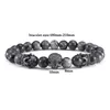 Buddha armband män CZ Skull Charm India Labradorite 8mm natursten Ljuspärlor för män handgjorda smycken7850737