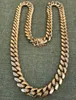 14mm Men Cuban Miami Link Chain 18k Gold Plated Stainless Steel 270 Grams HEAVY