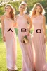 Blush Pink Long Country Style Brudtärklänningar Ruched One Shoulder Sweetheart Backless Maid of the Honor Dresses HY248