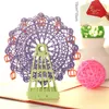 Cartes de voeux faites à la main 3D grande roue Origami 3D Pop Up papier découpé au Laser Vintage cartes postales joyeux anniversaire cadeaux Kraft