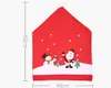 Noel Sandalye Kapakları Kırmızı Noel Şapka Merry Christmas Sandalye Arka Kapak Noel Partisi Dekorasyon 60x49 cm