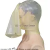 Acessórios de fantasia de capuz de látex sexy transparente com bolsa de pés com zíper nas costas sem máscara de borracha aberta na narina 0205264S