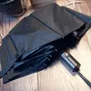 Germany 10 automatic three folding umbrella sunny big male business men black coating parasol parapluie umbrella rain women
