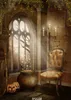 Halloween backdrop old brick wall corner window strange photography backdrops vinyl cloth customize for photo studio for party