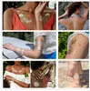 1PC Flash Metallic Wasserdichte Tattoo Gold Silber Frauen Mode Henna YS-51 Pfauenfeder Design Temporäre Tattoo Stick Paster