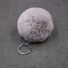 Big Faux Leather 8cm Fur Pompom keychain blb blb bag pom pom ball key chain pendant poret clef for women joase fluffy3092