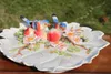 Oiseaux en céramique blanche pêche fruits bonbons plat de rangement Dessert Snack assiette à salade décor à la maison décoration de mariage figurine artisanale