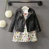 DreamShining nouveau bébé filles vêtements à manches longues enfants veste de mode en cuir PU vêtements d'extérieur pour enfants printemps manteau solide fille vestes