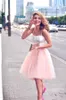 Sexy Vestidos DE 15 Anos Cortos Sweetheart A-Line Piękna dziewczyna Dwa Kawałki Homecoming Dresses Prosta konstrukcja dla nastolatków