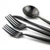 JANKNG 5-Pieces 304 Stainless Steel Dinnerware Set Black Gold Rose Silver Colorful Cutlery Knife Fork Dessert Teaspoon Tableware