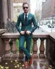 Yakışıklı Terno Masculino Yeşil Erkekler Casual Suit Set Slim Fit Erkekler Için 2 Parça Smokin Damat Düğün Takımları Özel Balo Blazer 2018