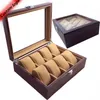 Watch Store Display 8 Slots Wristwatch Case Box Large Wood Paint Inner Velvet Pillow Display Jewelry Watches Case Organizer