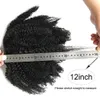 4b 4c Afro Kinky Curly Pancepheils Clip i 100% Human Hair Brazilian Remy Hair Muti Färg 120g (10inch)