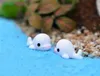 Mini Cute White Blue Dolphin Miniatures Garden Decorations DIY Bonsai Handicraft Accessories Moss Terrarium Micro Landscape 2 colors