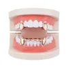 Fantasticdreamer 4 colori Hiphop oro argento placcato singolo dente cap moda gioielli per il corpo denti finti Grillz Set 51565633206645