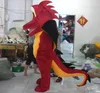 2018 Rabat Factory Sale Red Fire Dragon Maskotki Kostium ze skrzydłami dla dorosłych do noszenia na sprzedaż