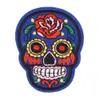 11pcs set Rose Skull Embroidered Iron On Patches for Clothing Bags DIY Motif Appliques Apparel Accessories Fabric Badges294Q