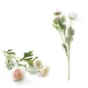 인공 잉글랜드 눈큘 Asiaticus 실크 장미 꽃 3 개 헤드 가짜 꽃 홈 웨딩 장식 정원 장식 플로레스