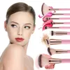 9pcs / set Rose Poignée Doux Cheveux Pinceaux De Maquillage Ensemble pour Fondation Fard À Paupières Blush Maquillage Pinceaux Surligneur Cils Cosmétique Pinceaux kit