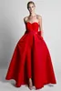 2022 Red Jumpsuits Prom Dresses With Detachable Skirt Sweetheart Evening Gowns Party Wear Pants for Women Custom Made