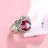 Luckyshine nouveau Lot de deux pièces vente de noël style Royal 925 en argent sterling Style Royal bague topaze mystique pour les amoureux 278Q