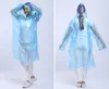 Einweg-PE-Kunststoff-Regenmantel Heißer Verkauf Universal Adult Single Person Regenbekleidung One Time Waterproof Kapuzen-Regenmäntel Blue Yellow