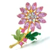 Moda roślina ślubna kwiat broszka szpilki rhinestone kryształ broszka szalik pin vintage broszki kobiety biżuteria